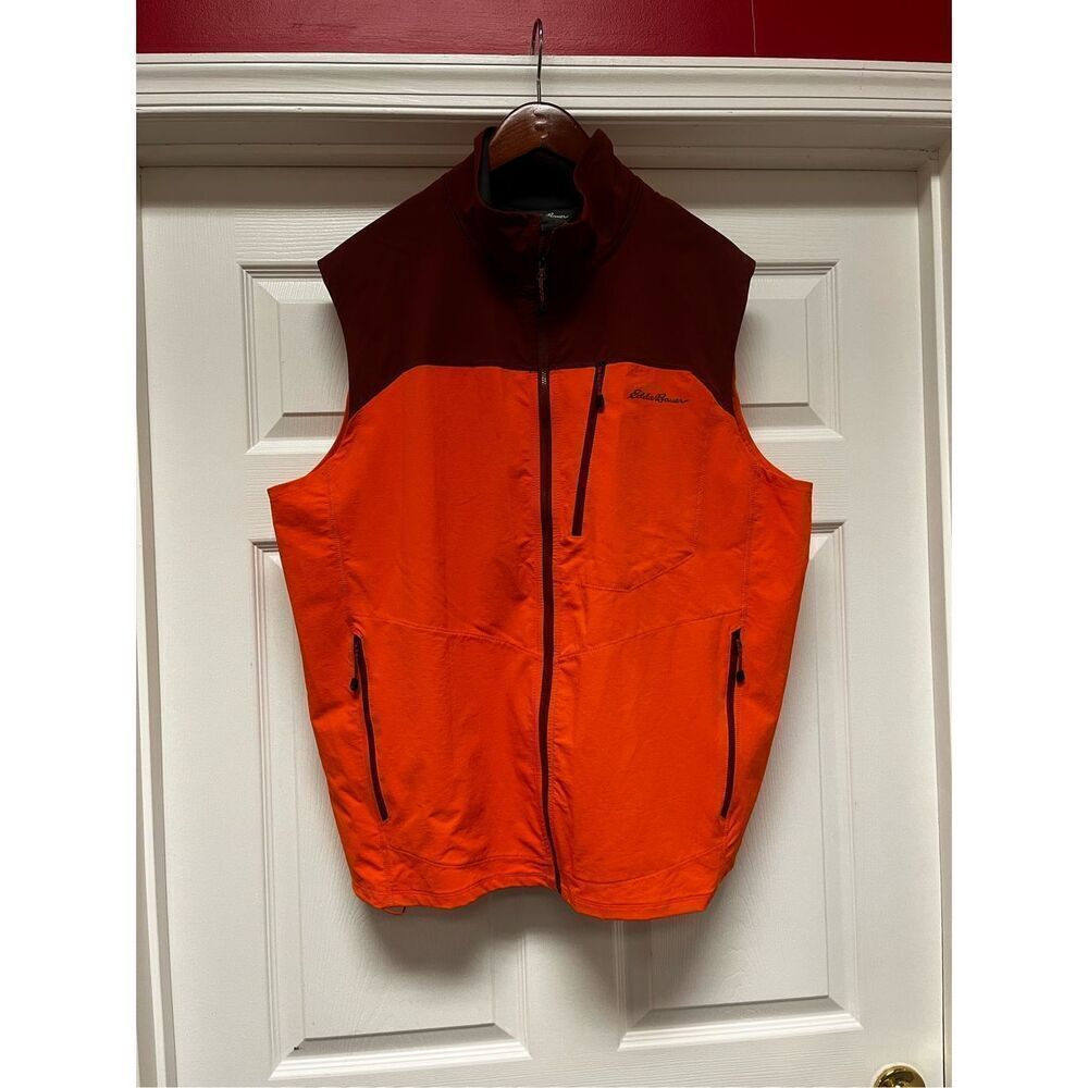 Eddie Bauer Orange & Burgundy First Ascent Light Wright Vest sz XL NWOT